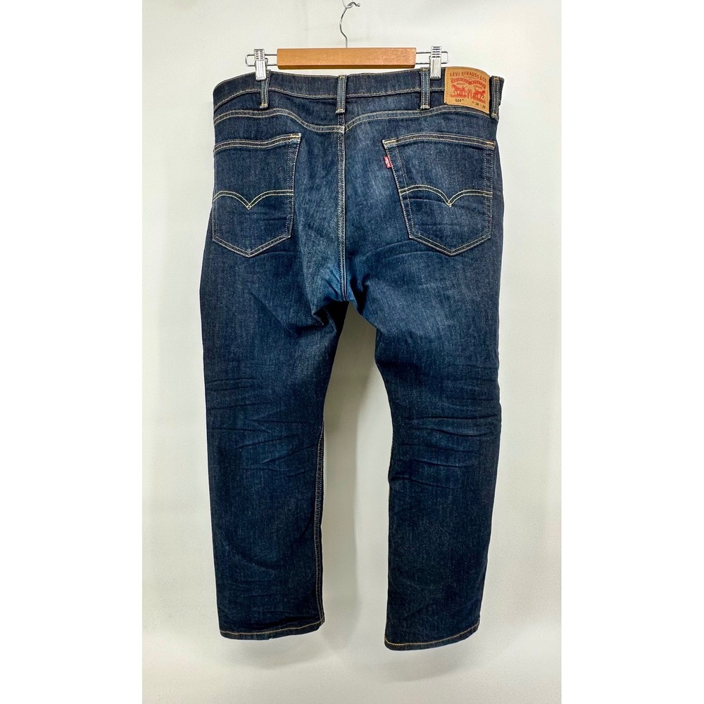 Levis 514 Straight Fit Mens Dark Wash Blue Denim Jeans W38 L29 Zip Fly